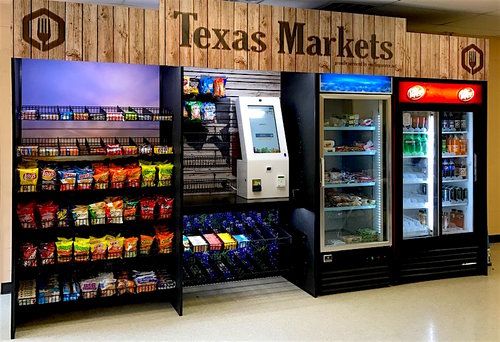 Map of Texas markets served by Vending Source